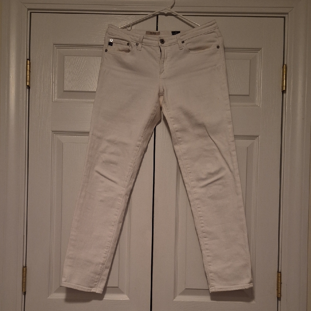 AG Adriano Goldschmied White Straight Leg Jeans